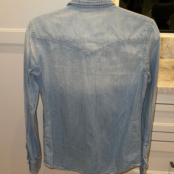 MOTHER The All My Exes Embroidered Denim Shirt Love in an English Garden Small - Picture 8 of 9